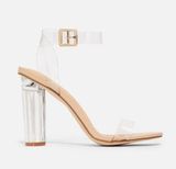 JustFab nude clear heels Photo 0