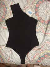 Cloud Ten Black One Shoulder Bodysuit Photo 0