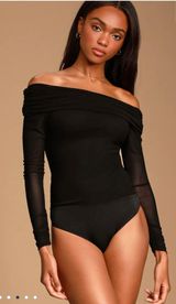 Black Off The Shoulder Bodysuit Photo 0