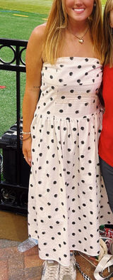 Polka dot dress White Size L Photo 0