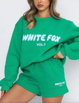 White Fox Offstage Sweater in Amazon Green Photo 0