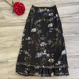 Fred David  vintage brown skirt with cream and maroon flower size medium Photo 0