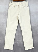 H&M‎ Womens Jeans 4 High Rise Straight Leg Cream Minimalist Core Street Normcore Photo 0