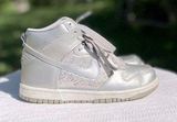 Nike Dunk High Silver Glitter Shoes Women Size 6 Photo 0