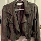 Lulus Medium  Charcoal Gray Suede Moto Jacket Photo 0
