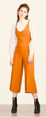 ZARA Burnt Orange Culotte Jumpsuit Photo 0