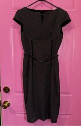 Anne Klein Black Cap Sleeve Midi Dress Photo 0