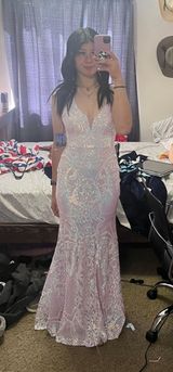 Morgan & Co Purple Prom Dress Photo 0