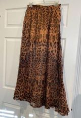 Leopard Maxi Skirt NWOT Brown Photo 0