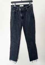 Abercrombie & Fitch 90s Slim Straight Ultra High Rise Criss Cross Waist Black 27 Photo 0