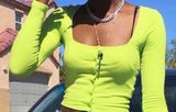 Forever 21 Lime Green Mesh Crop Top Photo 0