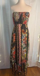 Fun & Flirt Pink and Green Strapless Sundress Photo 0