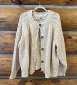 Universal Threads Universal Thread Chunky Knit Cardigan Cream Button Up Sweater Photo 0