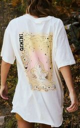 Free People Movement Inspire BF Zodiac Gemini Tee | White | L | EUC Photo 0