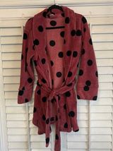 Pink Victoria’s Secret Mauve With Black Polka Dots Robe Size M/L Photo 0