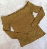 Charlotte Russe Tan Off The Shoulder Sweater Photo 0