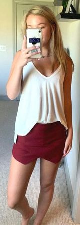 American Threads Red Envelope Skirt Photo 0