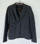 Grey Pinstripe Single Button Blazer 2 Photo 0