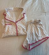 Pink and white heart pajama set Size M Photo 0