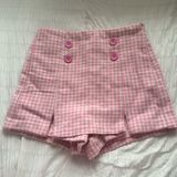Worn once, pink checkered button skort, from “Hemline”, size small Photo 0