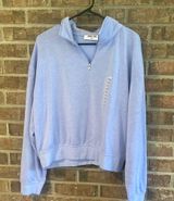 Double Zero Sky Blue Half-Zip Sweatshirt NWT Photo 0