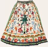 NWOT Rachel Zoe Linen Blend Tropical Maxi Skirt Size Large Photo 0