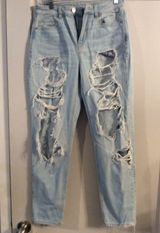 American Eagle Ripped Destroyed Jeans Size 4 High Rise Photo 0