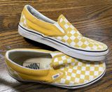 Vans Yellow Checkered Slip On Photo 0
