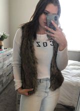 Faux Fur Vest Brown Size M Photo 0