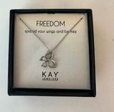 Sterling Silver Butterfly Necklace With Crystals Photo 0