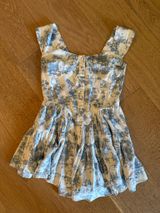 American Threads Romper Blue and White Photo 0