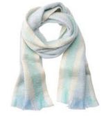Free People Brushed Racer Stripe Blanket Scarf in Sky Combo Blue Green Photo 0