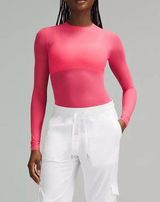 NWT Lululemon Nulu Mesh Long-Sleeve Crewneck Bodysuit Glaze Pink Size Medium Photo 0