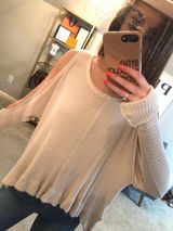 Jolie LA Cold Shoulder Light Pink Sweater  Photo 0