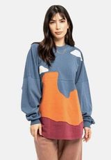 Spirit Jersey Badlands Patchwork Oversized Cotton Unisex Sweatshirt Sz S Photo 0