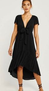 Abercrombie & Fitch Ruffle Hem Midi Dress Photo 0