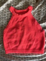 Neon Pink Ribbed Top Photo 0