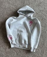 Pink Palm Puff Everything Comes in Waves Hoodie Photo 0