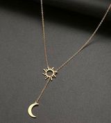 Madewell Gold Crescent Moon Sun Stainless Steele Necklace Women’s Jewelry NEW Photo 0