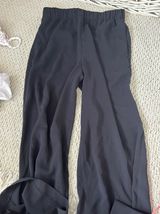 Flowy Elastic Waist Dress Pants Navy Blue Photo 0