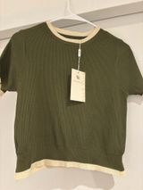 Boutique  Waffle Knit Top Green Photo 0