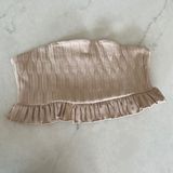 Zara Ruffled Crop Top Beige Tan (New) Photo 0