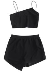Top And Shorts Set Black Size L Photo 0