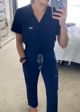 FIGS Navy Blue Scrub Top Photo 0