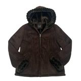 Braetan Faux Fur Shawl Collar Jacket Brown Suede Furry Lined Short Coat Sherpa M Size M Photo 0