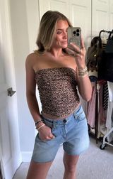 Amazon leopard print strapless top Photo 0