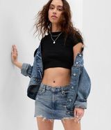 GAP Low Rise Mini Denim Wellwash Skirt Photo 0