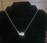 Kendra Scott Pearly Glass & Rhinestone Gold Tone Necklace Adjustable Length Photo 0