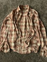 Hollister Flannel Button Down Long Sleeve Pink Photo 0