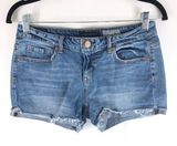 Aeropostale Womens Denim Jean Shorts Midi Cut Off Cuffed Stretch 6 Photo 0